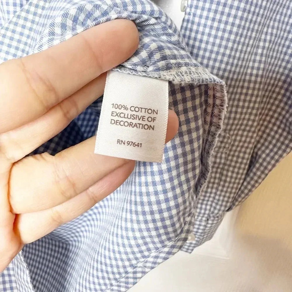 J. JILL Uncommon Threads XS Petite Mini Check Button Down‎ Shirt Pleated Career - Picture 5 of 6